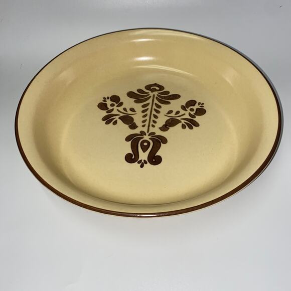 Pfaltzgraff Village Birds Pie Plate Serving Dish 10" x 2" Vintage Stoneware - Picture 1 of 6